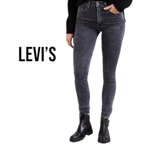 Levi's Denim - LEVI’S Mile High Super Skinny Jeans | W 28 | Rare Textured Black | Soft